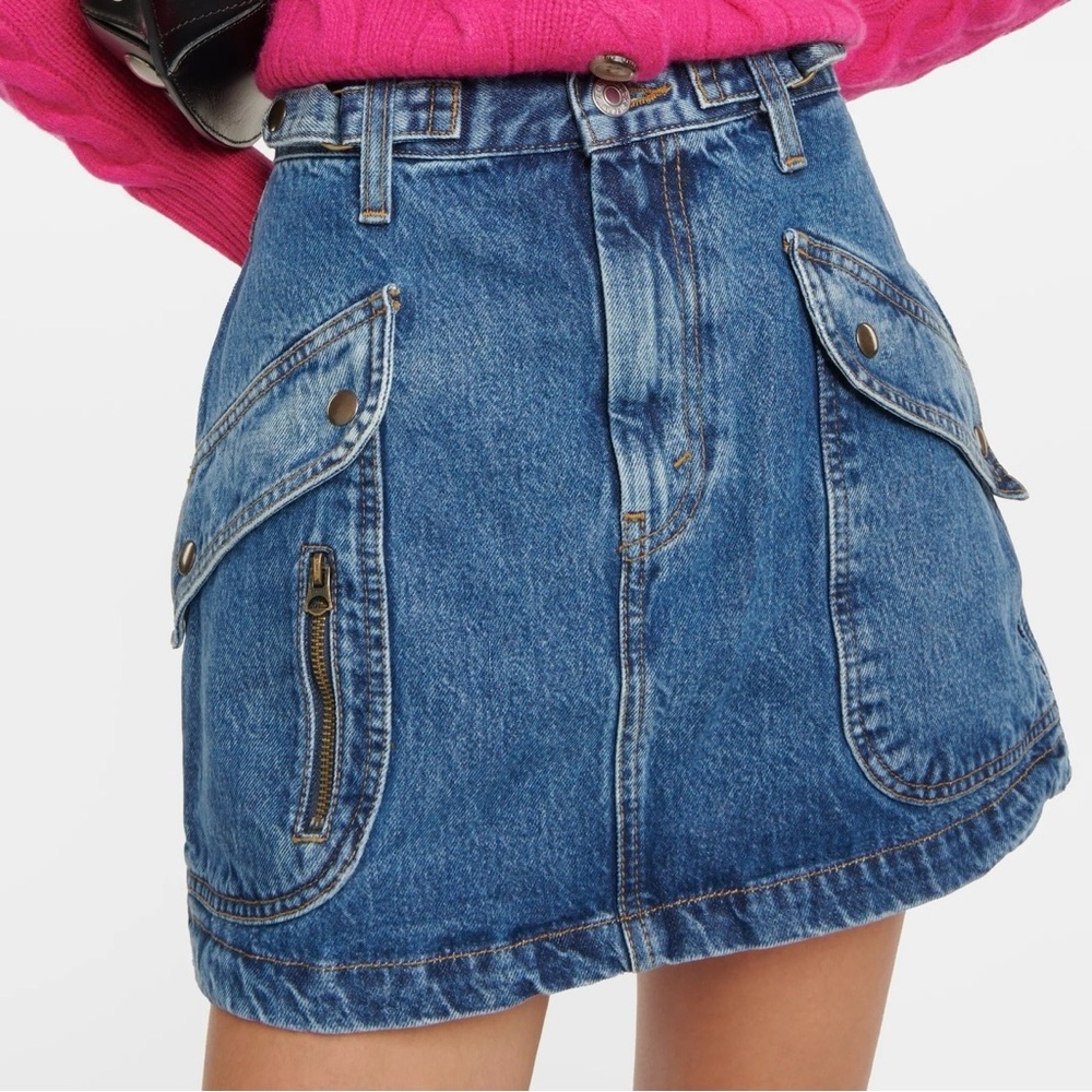 Re/Done Blue Denim Mini Skirt